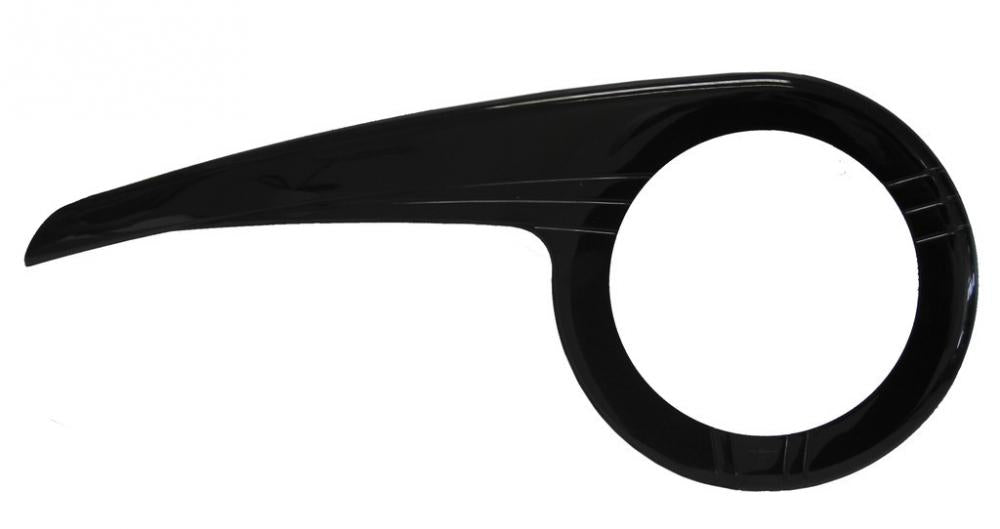 Schwarzer Kettenschutz CHAINGUARD 360 mit 1 Flügel für 42 Zähne und 3-fach Kurbelgarnituren.