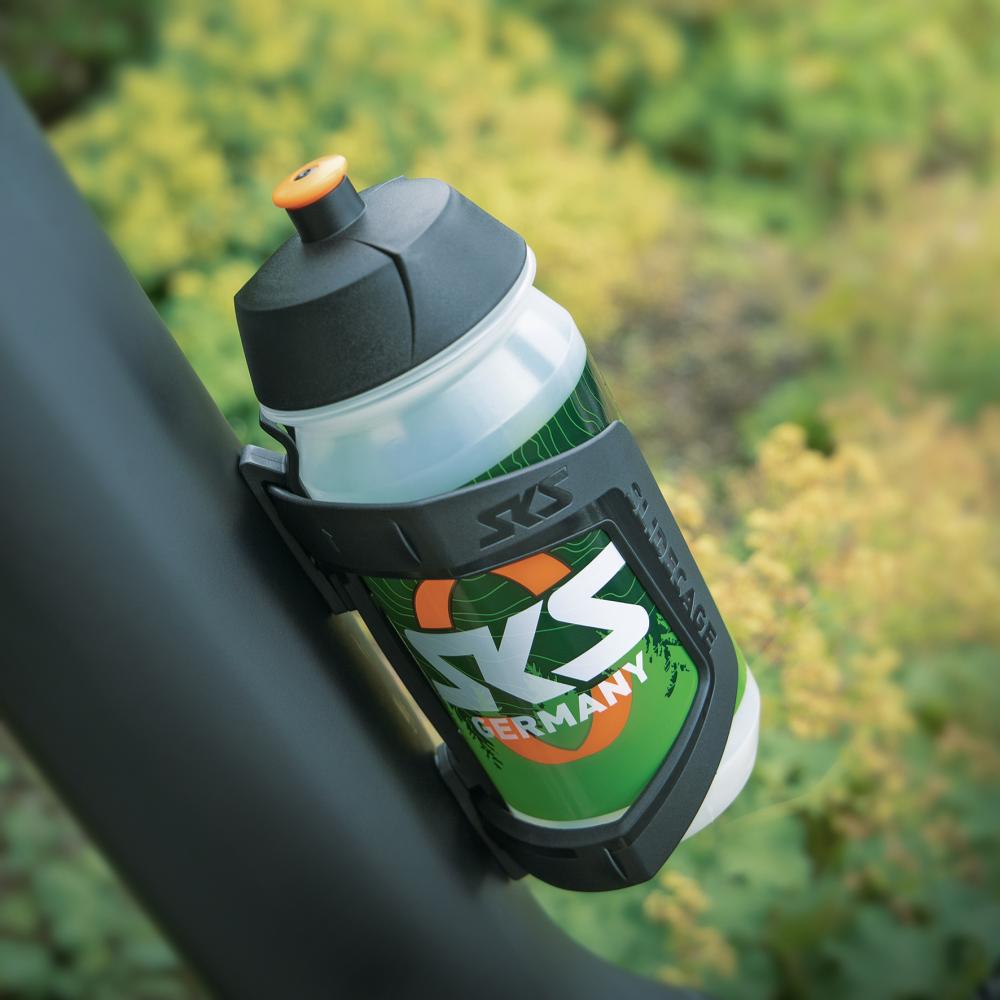 SKS BIO Trinkflasche 500ml Umweltfreundliche, BPA-freie Fahrradflasche aus biobasiertem Zuckerrohr-Kunststoff, spülmaschinengeeignet, auslaufsicheres Push-Pull-Ventil, hergestellt in Europa