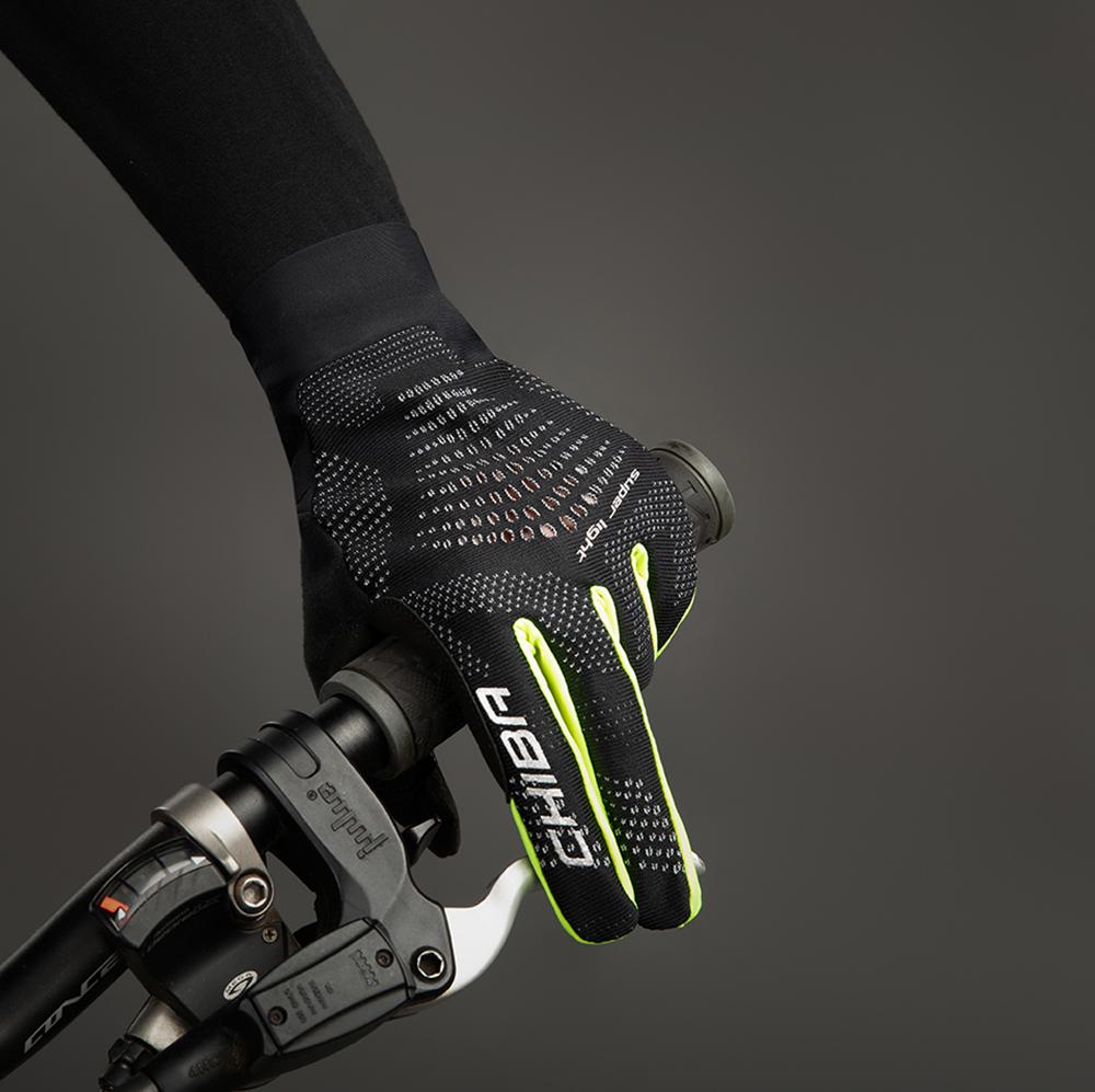 CHIBA Superlight - Radhandschuhe schwarz/neongelb, atmungsaktiv, leicht, Größe M