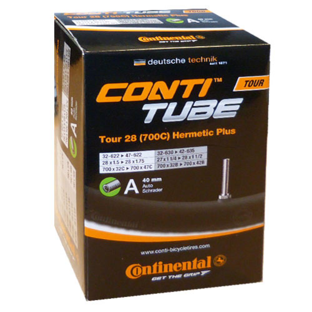 Continental Conti Tour 28 Hermetic Plus Fahrradschlauch 32/47-622/635, 40mm AV Schrader Ventil.