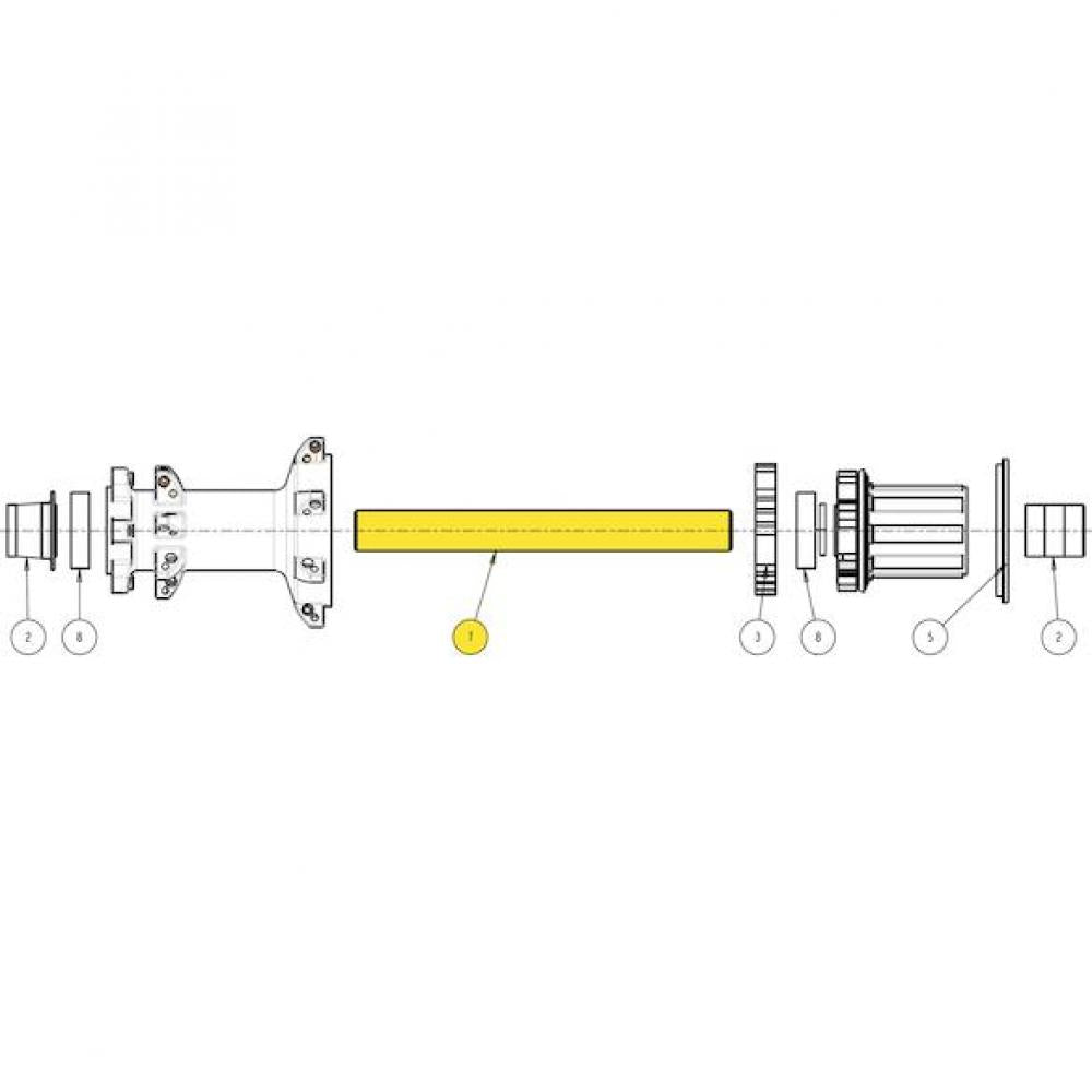 SUNringle Achse HR für Super Bubba 157x12 mm Superboost - präziser Hinterrad-Achsersatz