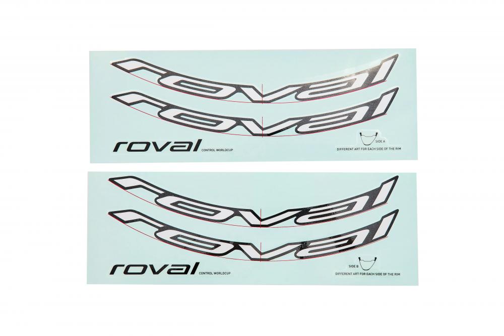 ROVAL Control World Cup 29" Laufrad Decals MY25 - Metallic White Silver (4 Aufkleber) - Decal-Kit