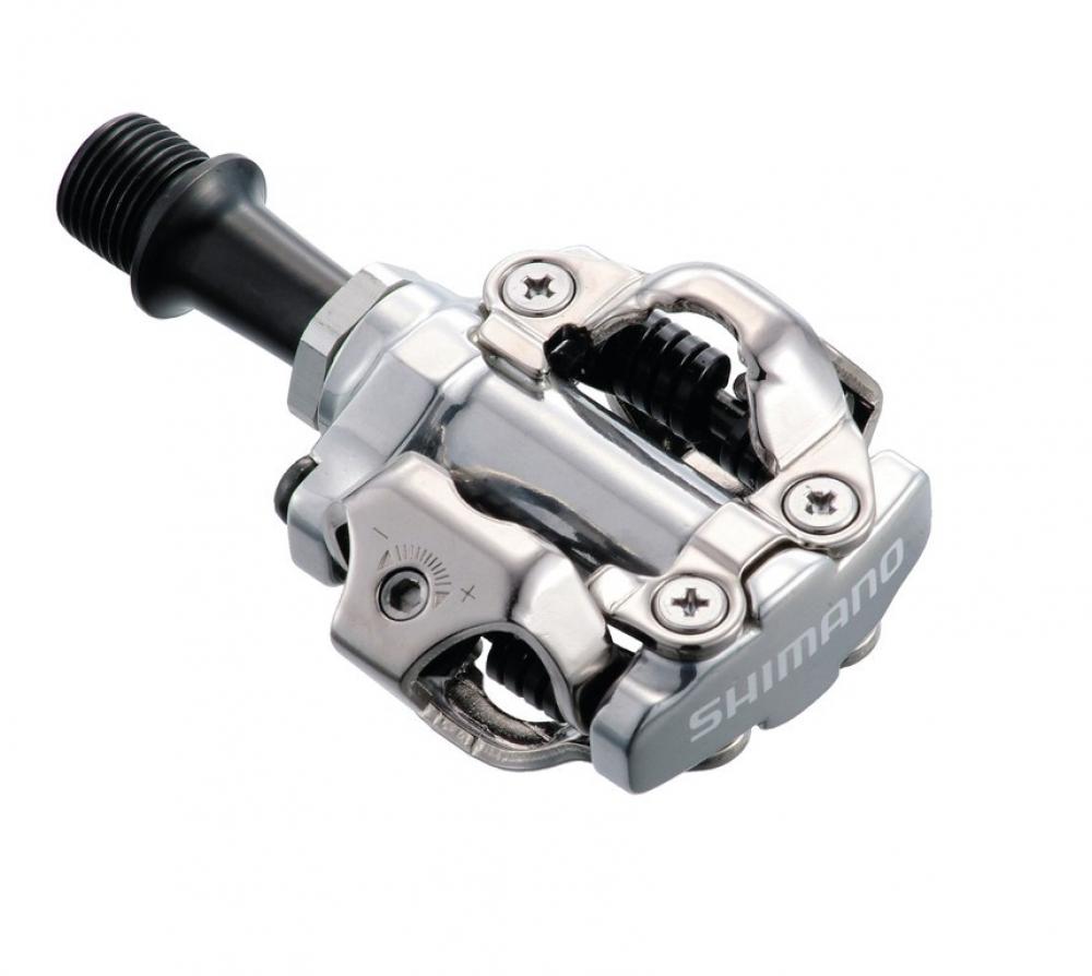 SHIMANO PD-M540 Pedal, silber, offene Konstruktion für Geländeeinsatz.