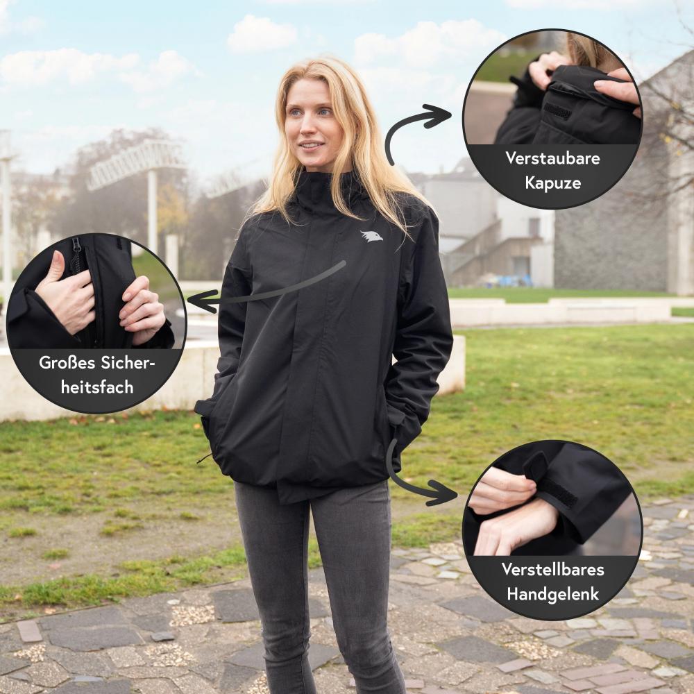 Valkental Damenjacke 3in1 Smart Jacket wasserdichte Jacke mit Fleece Zipp-In XS schwarz