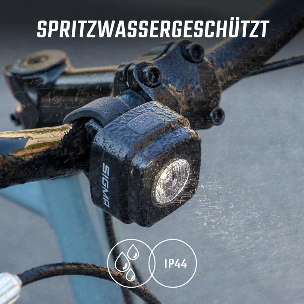 AURA Sigma Licht AURA MICRO Akku-Beleuchtungsset 30 Lux USB-C - StVZO-konform Fahrradlampe Schwarz