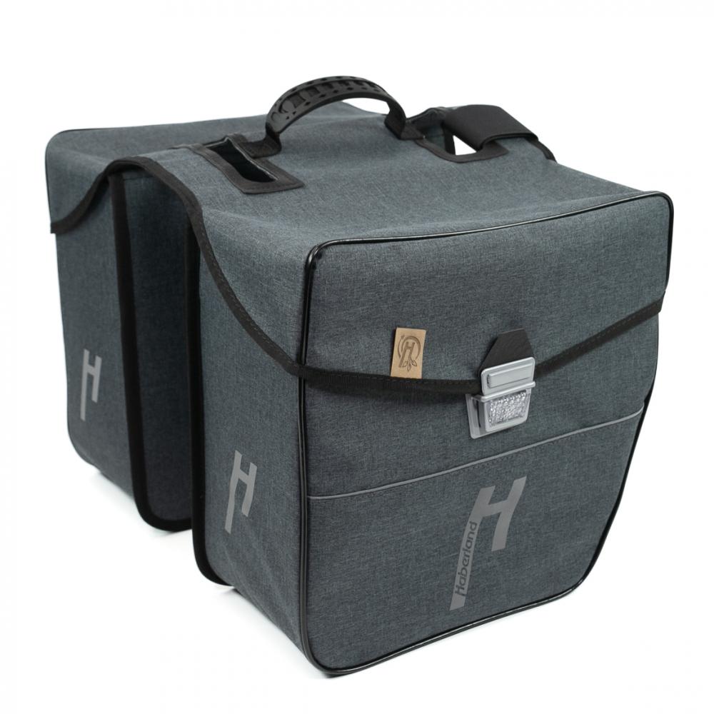 Haberland Doppeltasche 31l eMotion 4 nature anthrazit/reflex - nachhaltige Fahrrad-Gepäcklösung