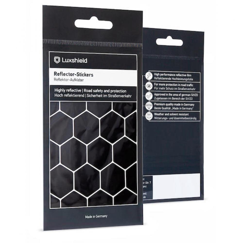 Luxshield Reflektor-Sticker Hexagon Größe Uni Schwarz - mehr Sicherheit im Stradenverkehr