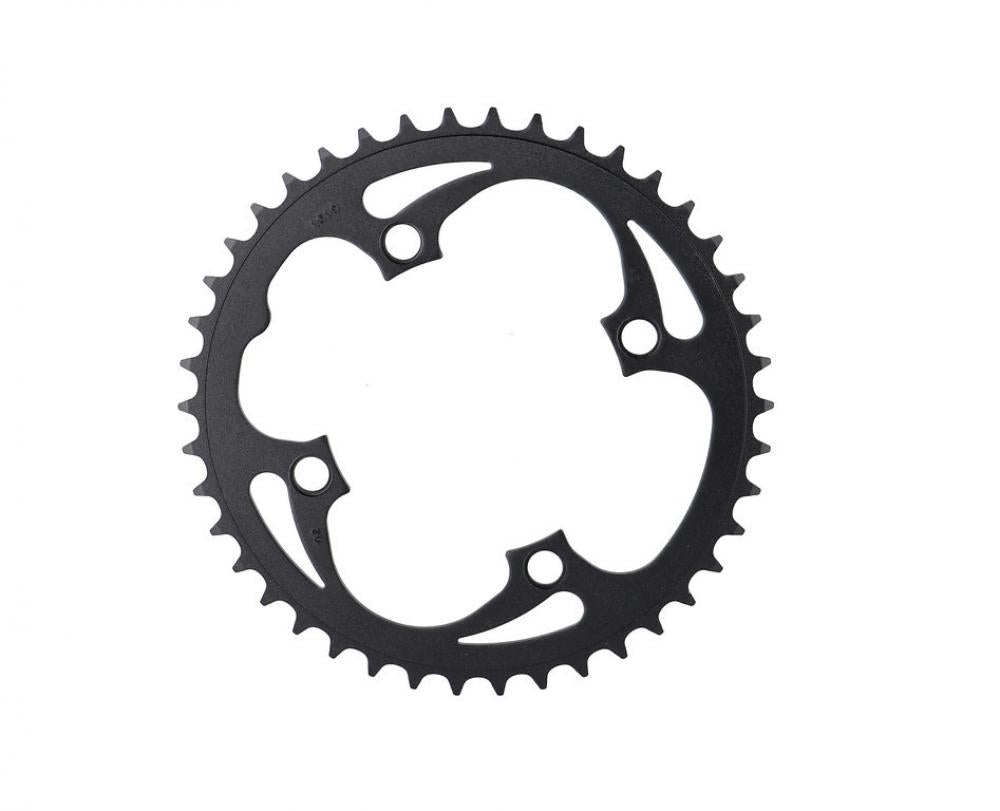 Schwarzes Aluminium Kettenblatt 42 Zähne für Singlespeed Fahrräder.