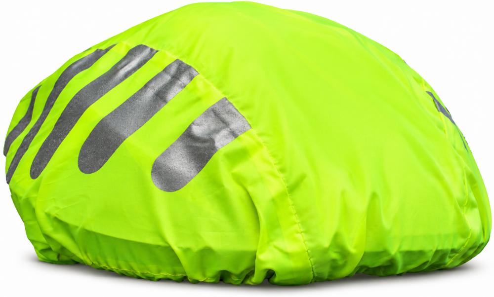 4-ACT Regenschutzhaube für Fahrradhelme reflektierend gelb