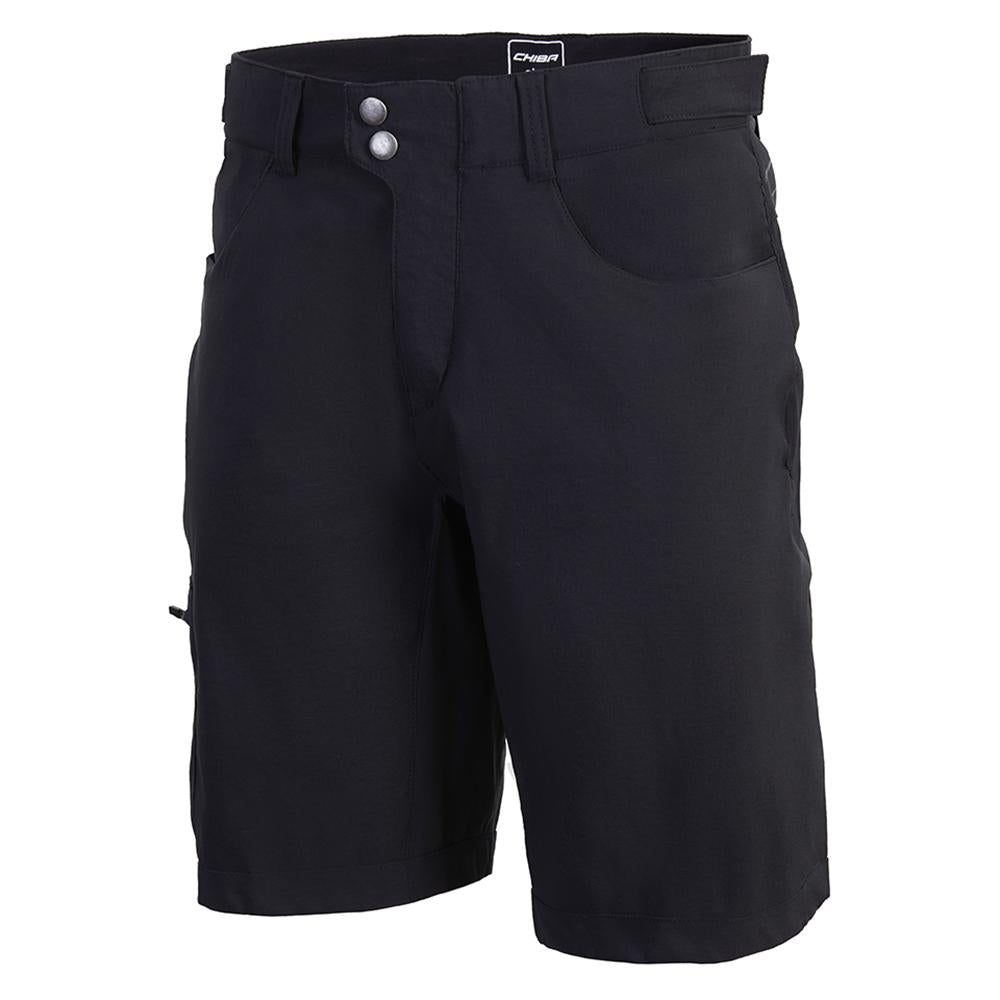 CHIBA Baggy Pants mit Innenhose Men - Radhose mit Sitzpolster, schwarz, S