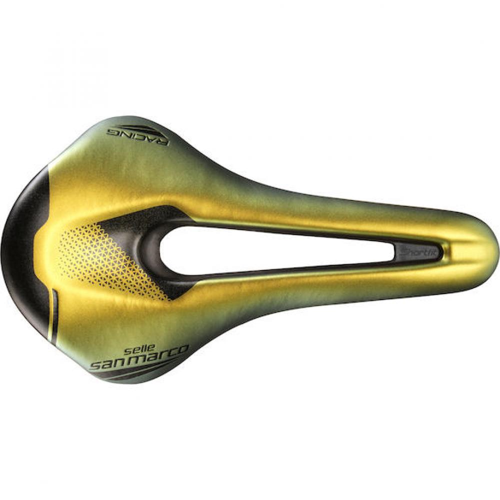 Selle San Marco Sattel Shortfit 2.0 Racing 155 x 255 mm Iridescent Gold - sportlicher Rennradsattel