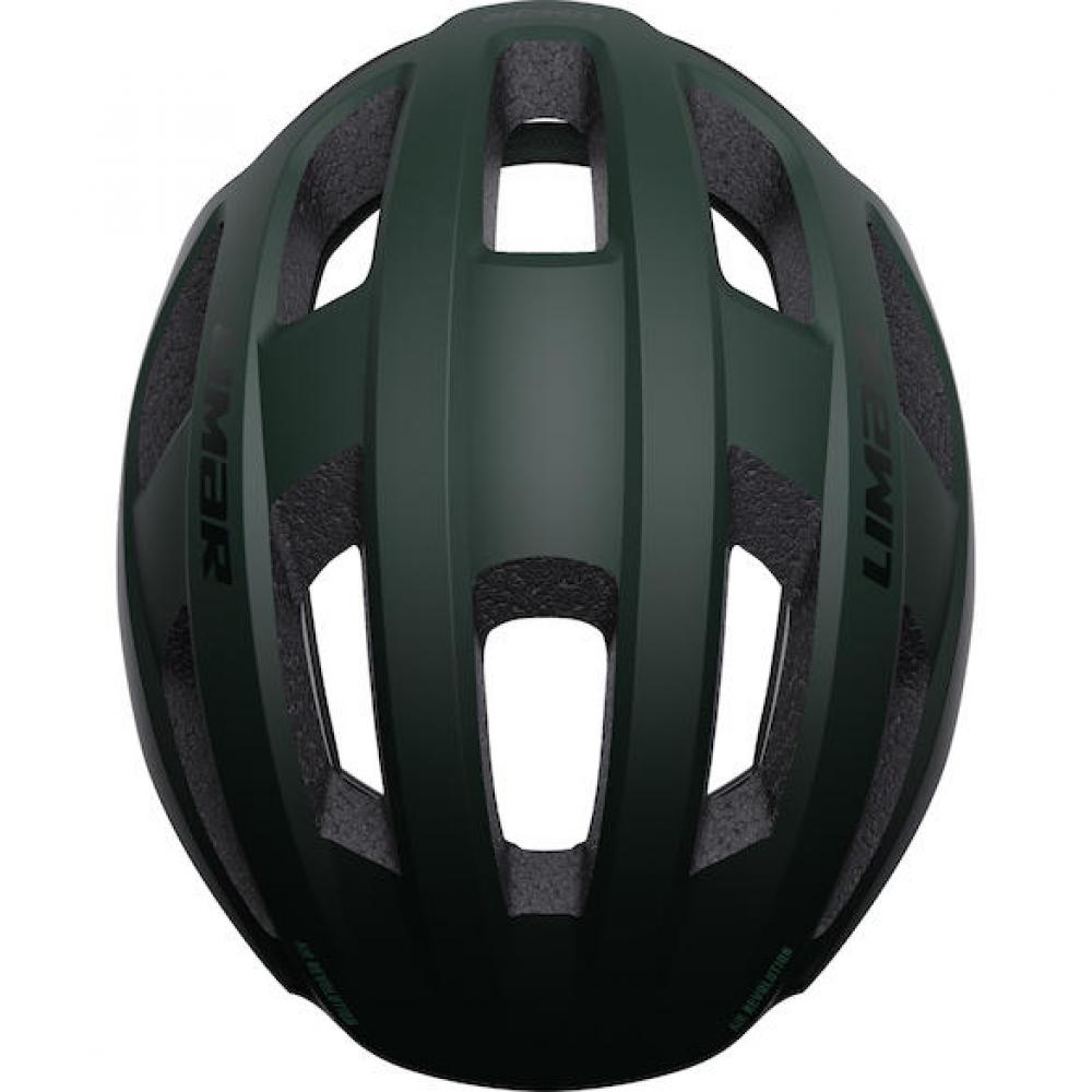 Limar Air Stratos Matt Tiefgrün Größe L, leichter All-Terrain-Fahrradhelm von oben.