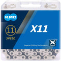 KMC Kette X11 silber/schwarz 1/2\" x 11/128\" 114 Glieder 5,65mm 11-fach