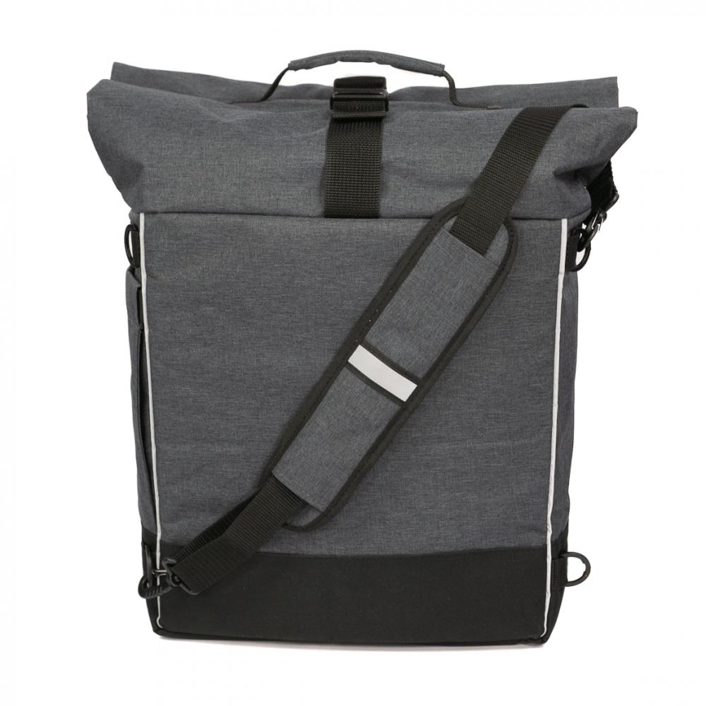 Haberland Rucksack-Doppeltasche Double Loader anthrazit - flexible Gepäckträger- und Rucksacklösung
