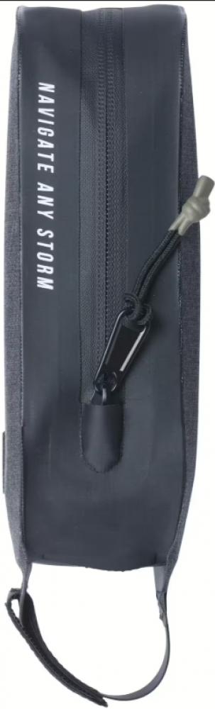 Basil Oberrohrtasche Navigator Storm 0,8 Liter schwarz - wetterfeste Rahmentasche mit Reflektoren, Klettverschluss & IPX3-Schutz