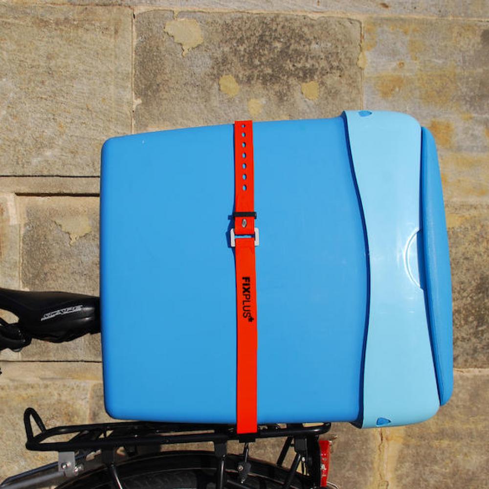 FixPlus Spannband Set Rack Pack 86 Orange/schwarz - sichere Ladung auf dem Gepäckträger
