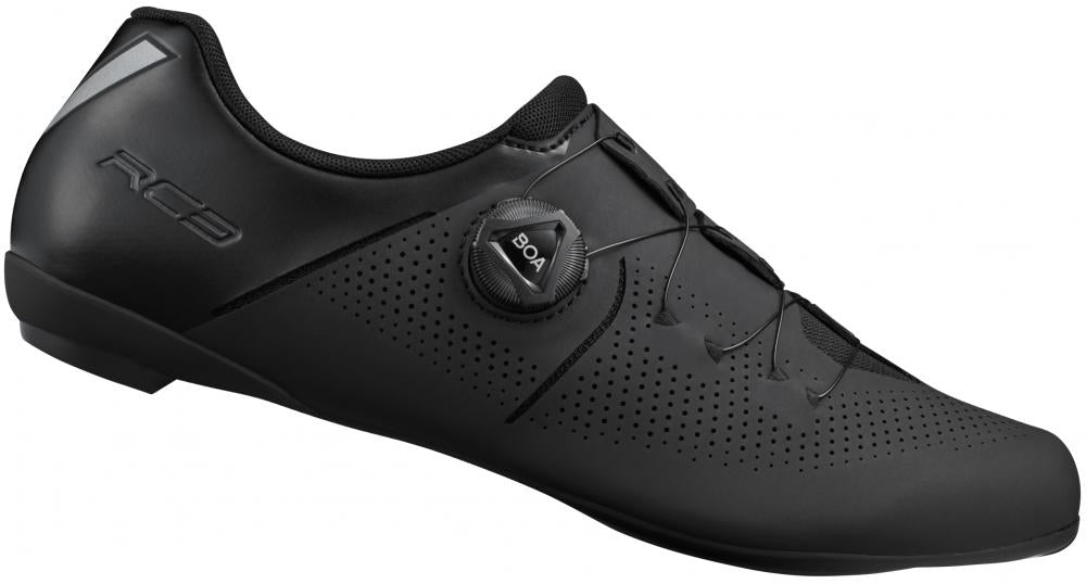 SHIMANO Fahrradschuhe RC302 Herren/Damen Road SPD-SL Fahrradschuhe Größe 44 breit, Schwarz