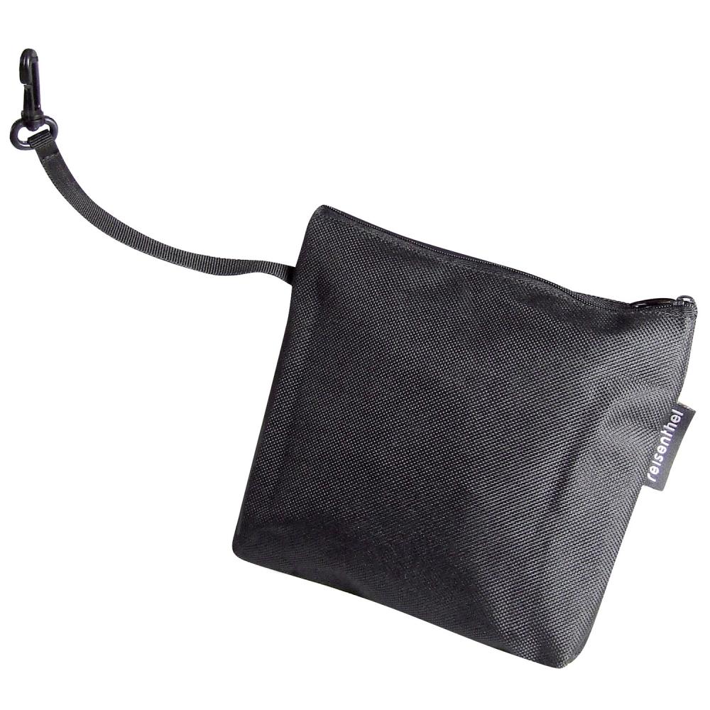 Schwarze Reisenthel KLICKfix Fahrradtasche, kleine Zubehörtasche mit Reißverschluss und Karabiner.