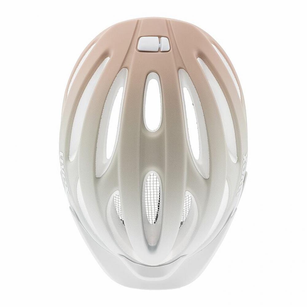 Uvex True CC Damen-Fahrradhelm Sand-Dust Rose matt 55-58 cm - Double Inmould, 3D IAS 3.0, Ponytail-Cut, LED-ready, 17 Belüftungen