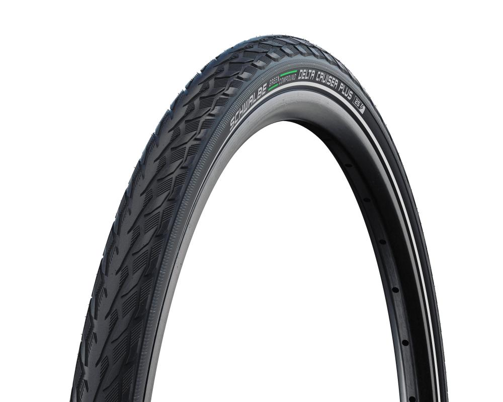 Schwalbe Delta Cruiser Plus 20x1.75 Zoll Reifen schwarz mit Reflexstreifen, Pannenschutz und E-25 Zulassung.