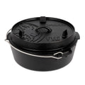 Petromax Feuertopf ft6-t: Gusseiserner Dutch Oven, 5,5 l, für 48 Personen, ideal für Lagerfeuer, Grill, Backofen und Herd, ohne Füße, sofort einsatzbereit