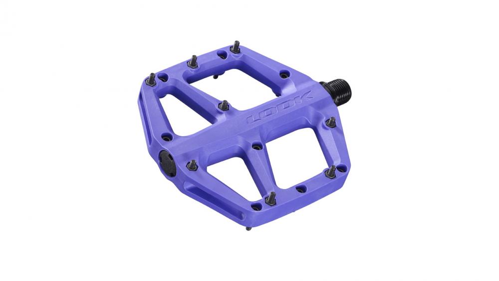 LOOK Trail Fusion Plattformpedale Composite Chromoly 1 Paar, MTB Trail Flatpedale lila, 107 × 105 mm, 8 Pins/Seite