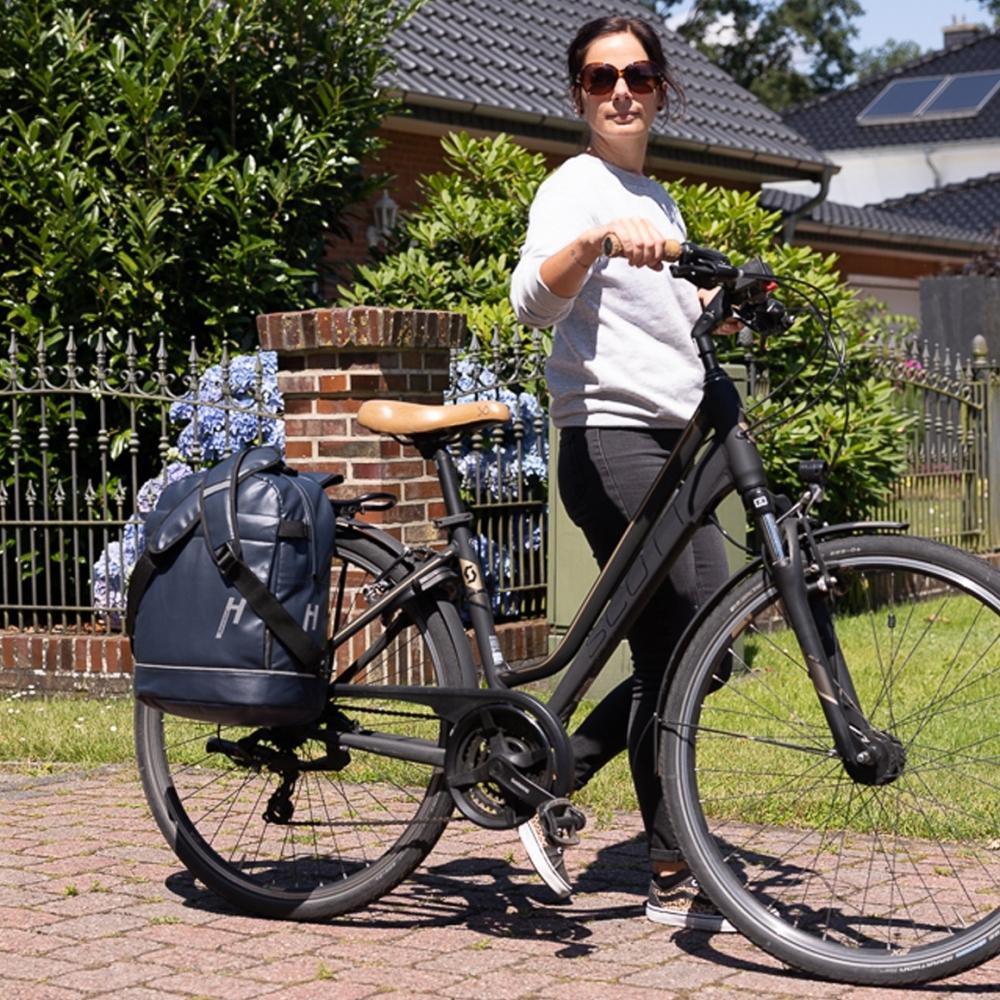 Haberland Bike-Rucksack Lucky Active Plus blau - variable Gepäckträger- & Rucksacklösung