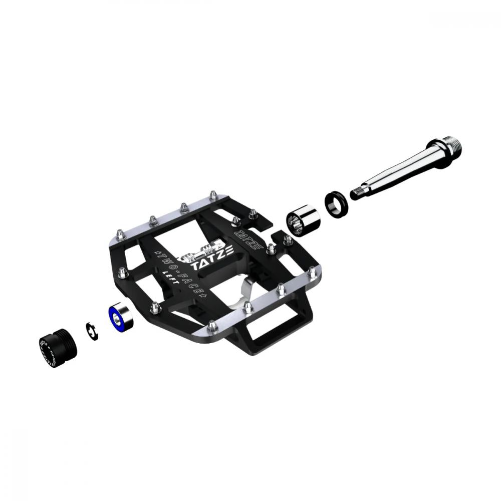 Tatze Two-Face MTB Hybrid Pedale Robuste Kombipedale mit 14 austauschbaren Pins, Cr-Mo-Achse, CNC-gefrästem Aluminiumkörper, ideal für MTB und Trail-Einsätze