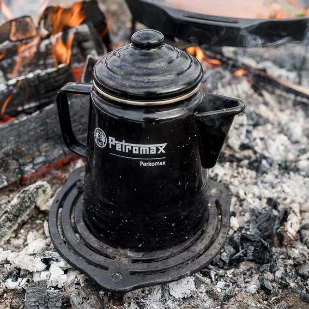 Petromax Perkomax Perkolator PER-9-S 1,3L Schwarz Kaffeebereiter für 9 Tassen, emaillierter Stahl, geeignet für alle Herdarten & Lagerfeuer Perfekter Outdoor-Kaffeegenuss