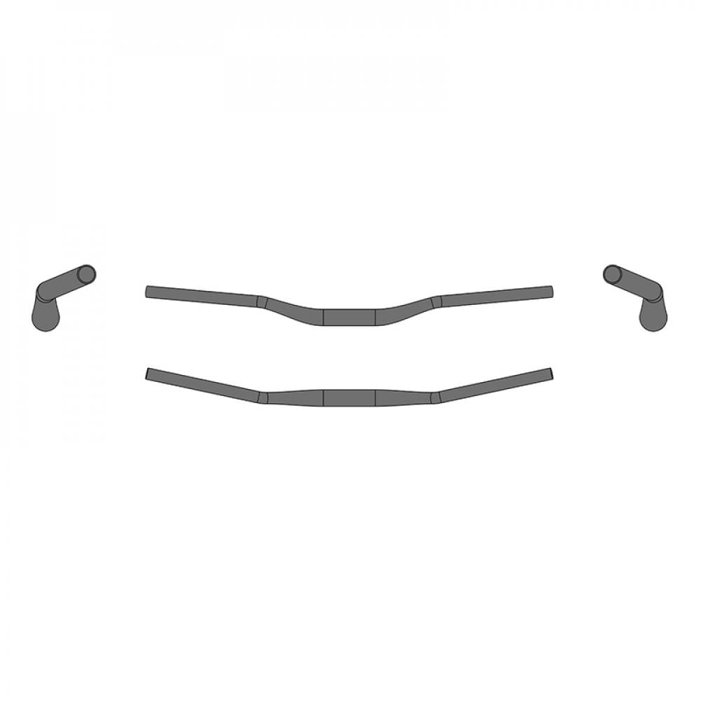 Ergotec Riser Bar 30 Comfort MTB-Lenker, 31,8x780mm, Aluminium, schwarz sandgestrahlt und Bar Ends.