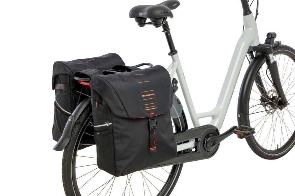 New Looxs Doppelpacktasche Vigo Double Black Orange 2x 18 l Orange - geräumige Gepäckträgertasche