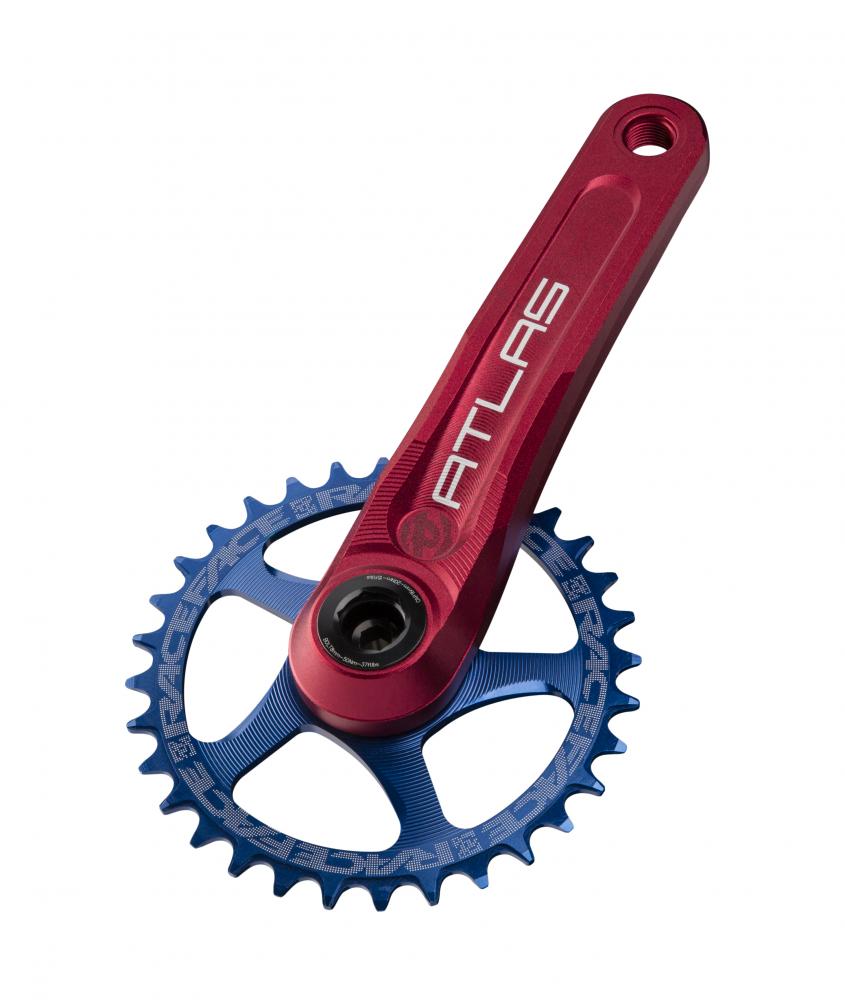 Race Face Atlas Kurbel, 170mm, 68/73mm, 30mm, rot - robuste MTB-Kurbel für aggressive Trails