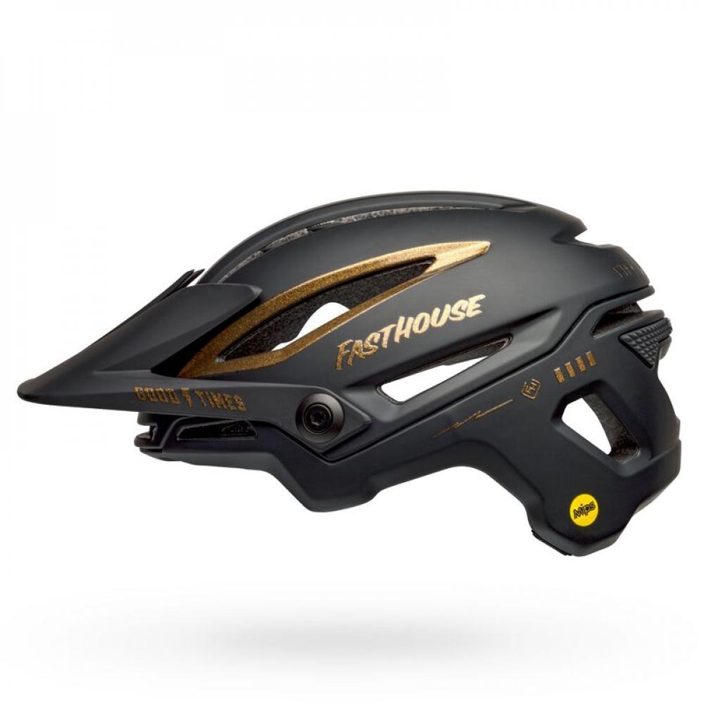 Bell Fahrradhelm Sixer Mips matt schwarz gold fasthouse S 52-56 cm