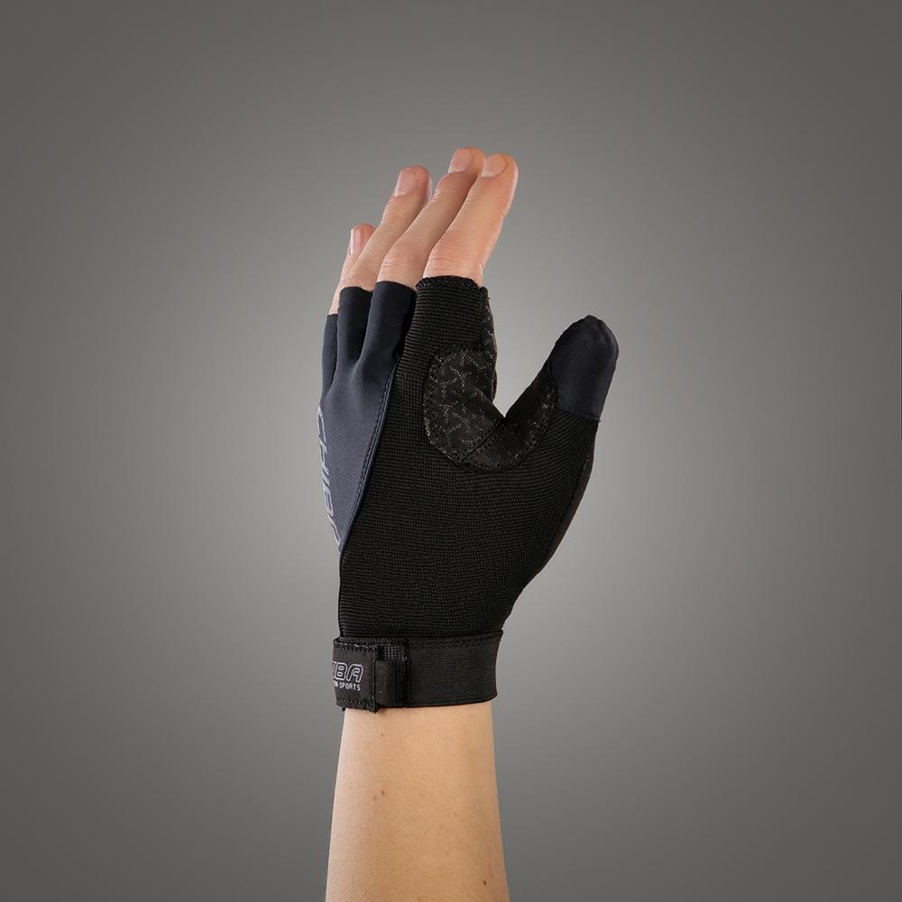 CHIBA Argon II - Radhandschuhe für Rollstuhlfahrende, Gelpolster, atmungsaktiv, schwarz, Gr. M