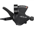 Shimano Alivio SL-M3100 9-fach rechter Fahrrad-Schalthebel mit Schelle für präzise Schaltperformance am Schaltwerk.