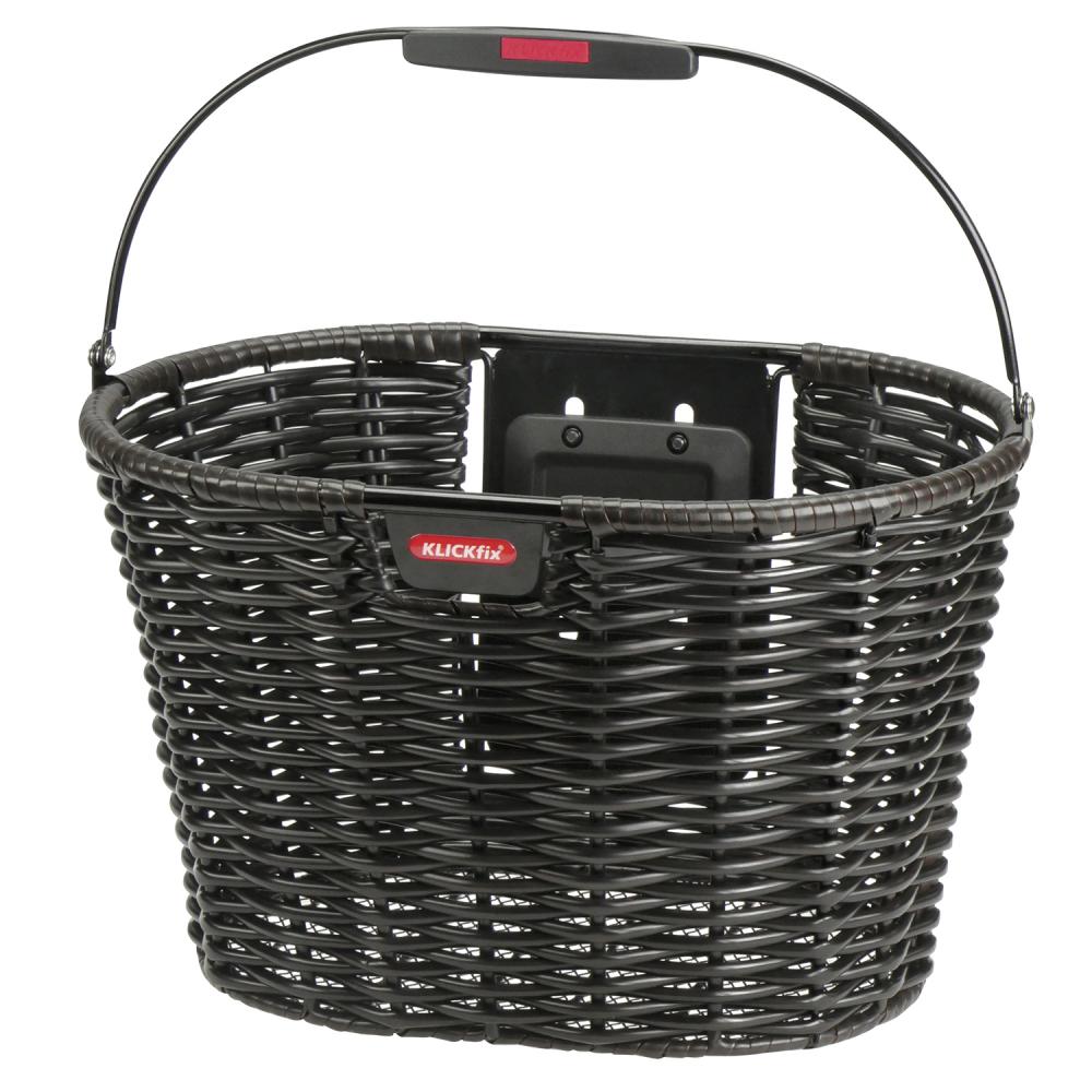 KLICKfix Vorderradkorb Structura oval ohne Adapter schwarz 24x39x28 cm