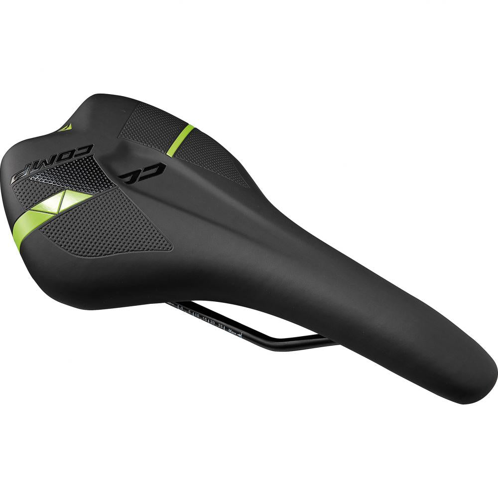 Merida Sattel COMP CC Onesize Schwarz/grün - komfortabler Offroad-Fahrradsattel