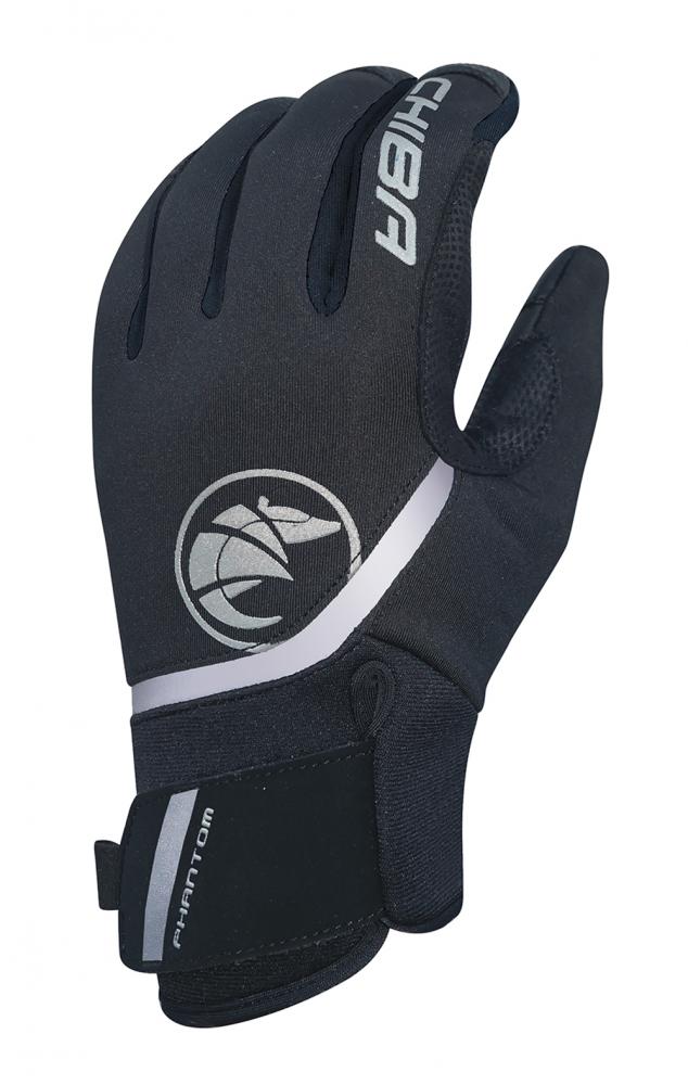 CHIBA Phantom - Radhandschuhe Softshell, winddicht, Touchfinger, schwarz/schwarz, Gr. M