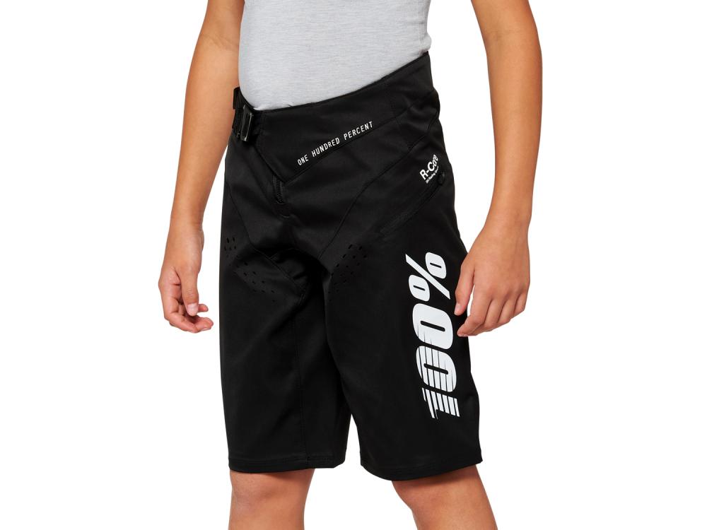 100% R-Core Youth Shorts 24" black - leichte DH-/BMX-Kinder-Shorts mit Top-Schutz