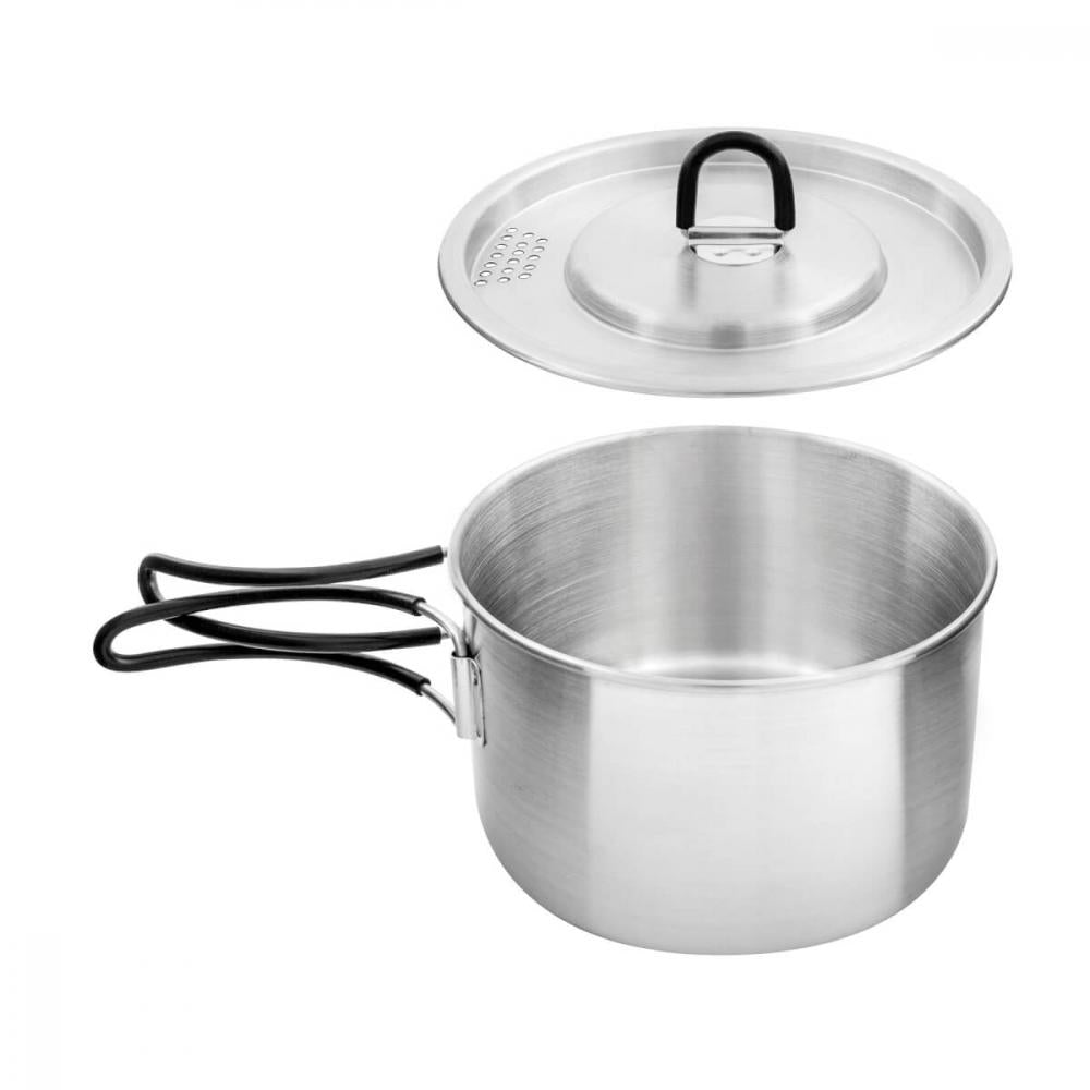 Tatonka Kettle II 1,0 l - Campingtopf Unisex 1,0 L mit Pfannendeckel aus Edelstahl