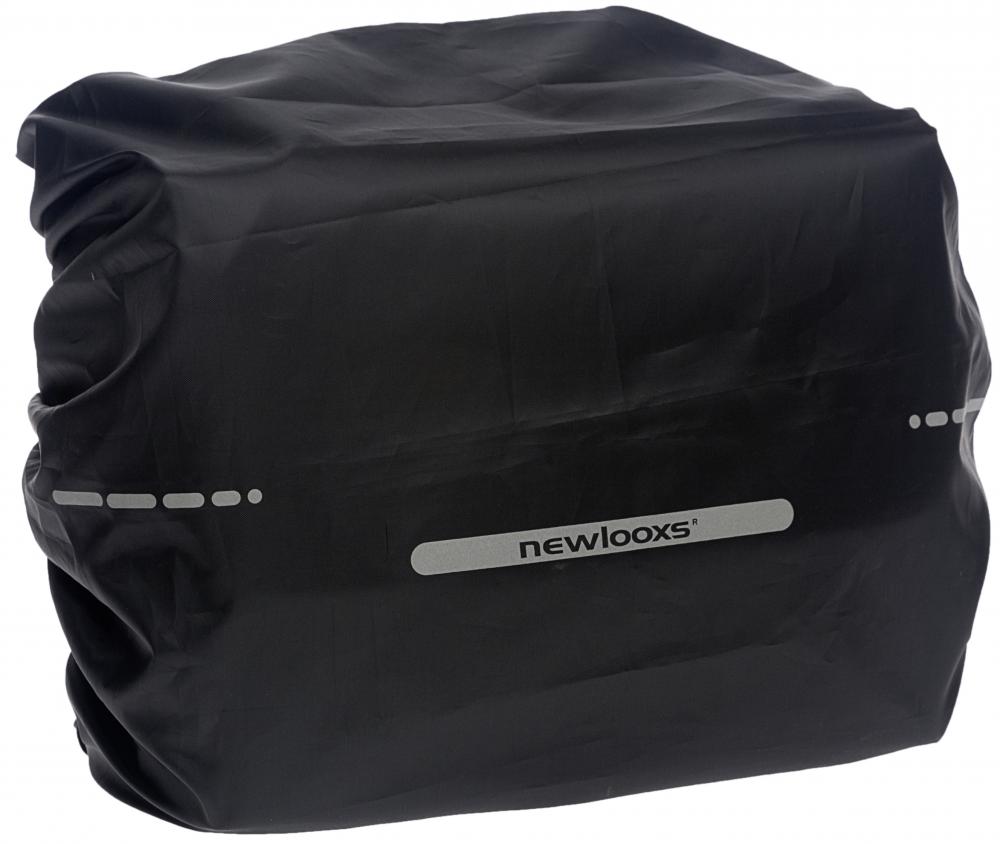 New Looxs Regenüberzug Single Basic Black für Fahrrad-Einzeltaschen als zuverlässiger Regenschutz mit Reflektoren.