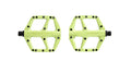 LOOK Trail Fusion Plattformpedale Lime, Composite Flat-Pedale mit 8 Pins, 107×105 mm, Chromoly-Achse