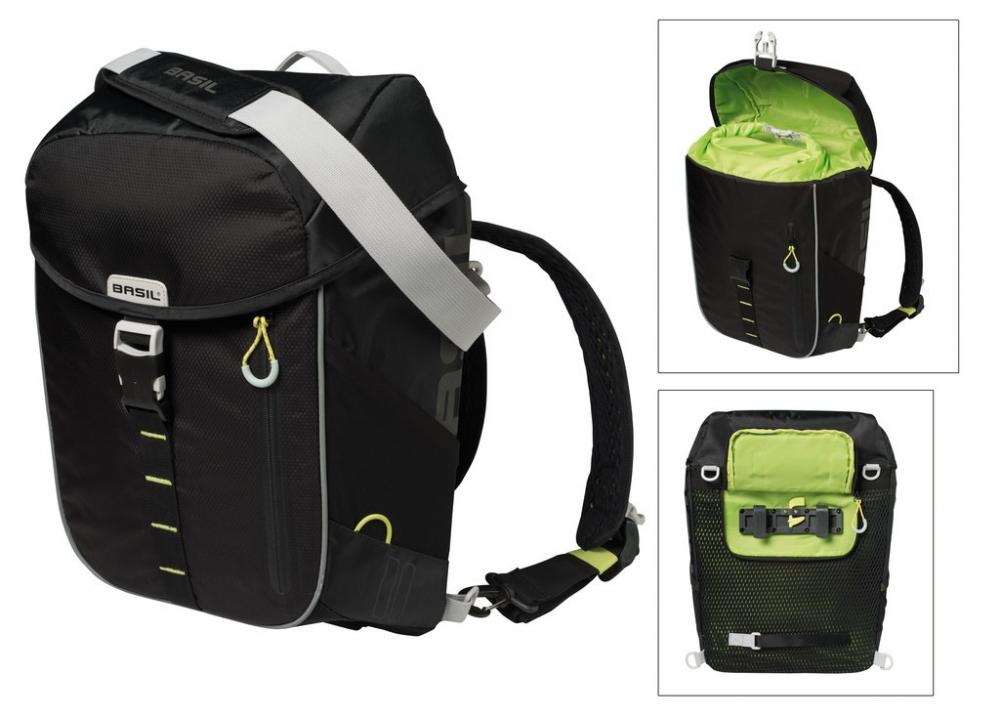 Basil Einzeltasche Miles black lime wasserdicht 14l
