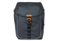 Basil Miles MIK 2.0 Doppeltasche 34L, wasserdichtes Tarpaulin, anthrazit, mit Rollverschluss und Reflexdetails.