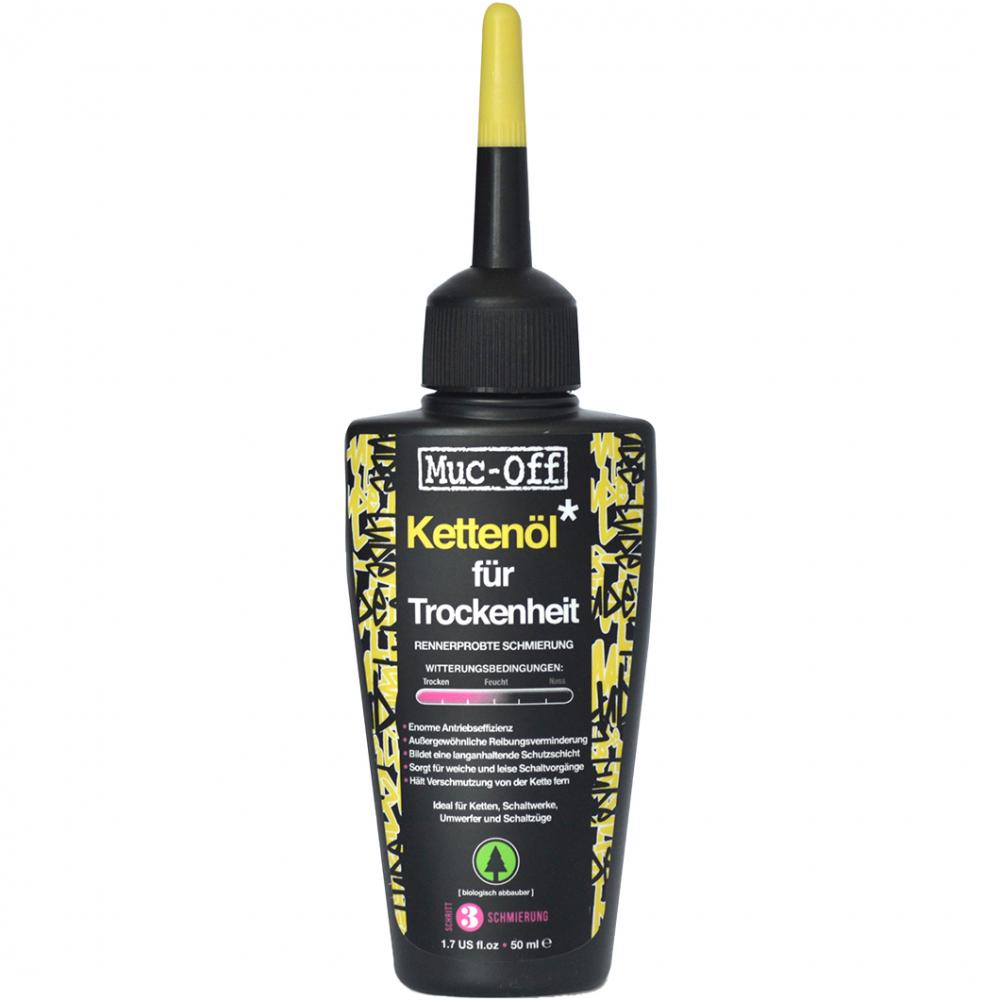Muc-Off Dry Lube 50ml Kettenschmiermittel für trockene Bedingungen, wachsbasierte Formel, Fahrradpflege