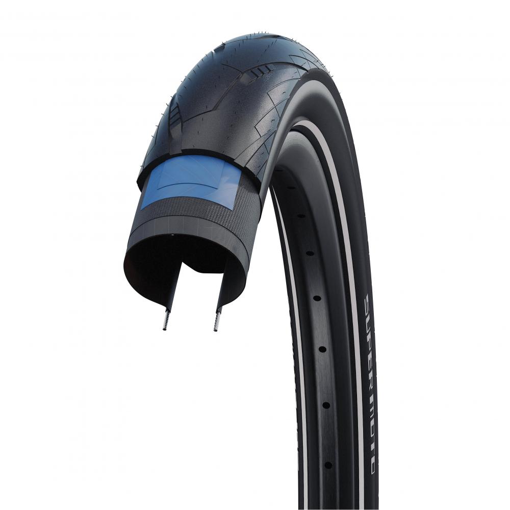 Schwalbe Drahtreifen SUPER MOTO Performance Line 28x1,6 Zoll (40-622) Schwarz - schneller City- und E-Bike-Reifen