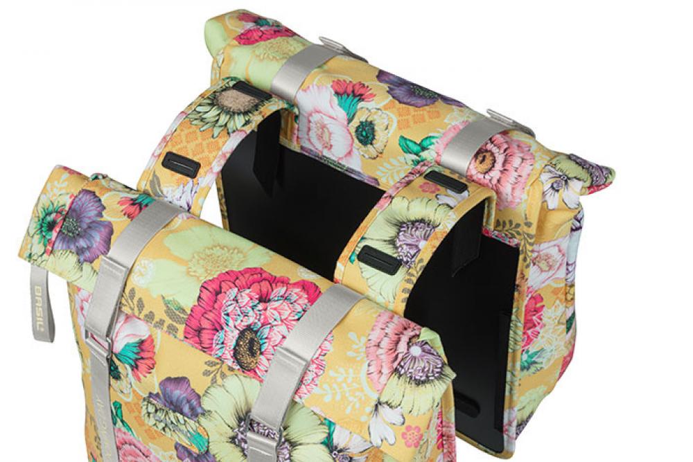 Basil Doppeltasche Bloom Field honey yellow 30x15x33 cm 35l - Doppelpacktasche