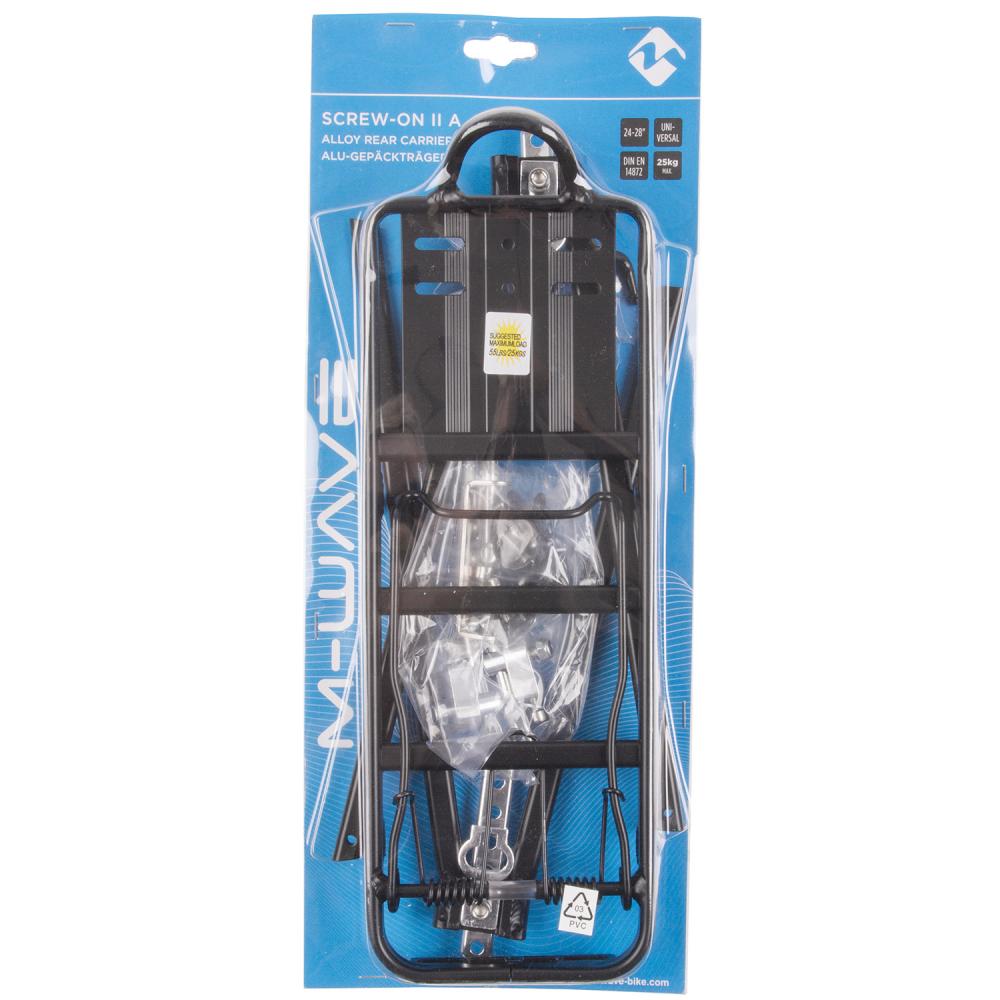 M-WAVE Ventura Alu-Gepäckträger 24-28 Zoll schwarz, 25kg, DIN-geprüft mit Federklappe in Originalverpackung.