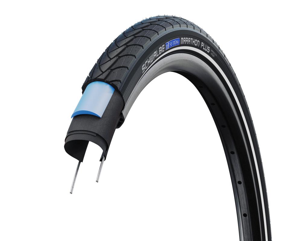 Schwalbe Marathon Plus 20x1.35\" (35-406) Drahtreifen mit SmartGuard Pannenschutz, reflektierenden Seitenstreifen, geeignet für E-Bikes bis 25 km/h