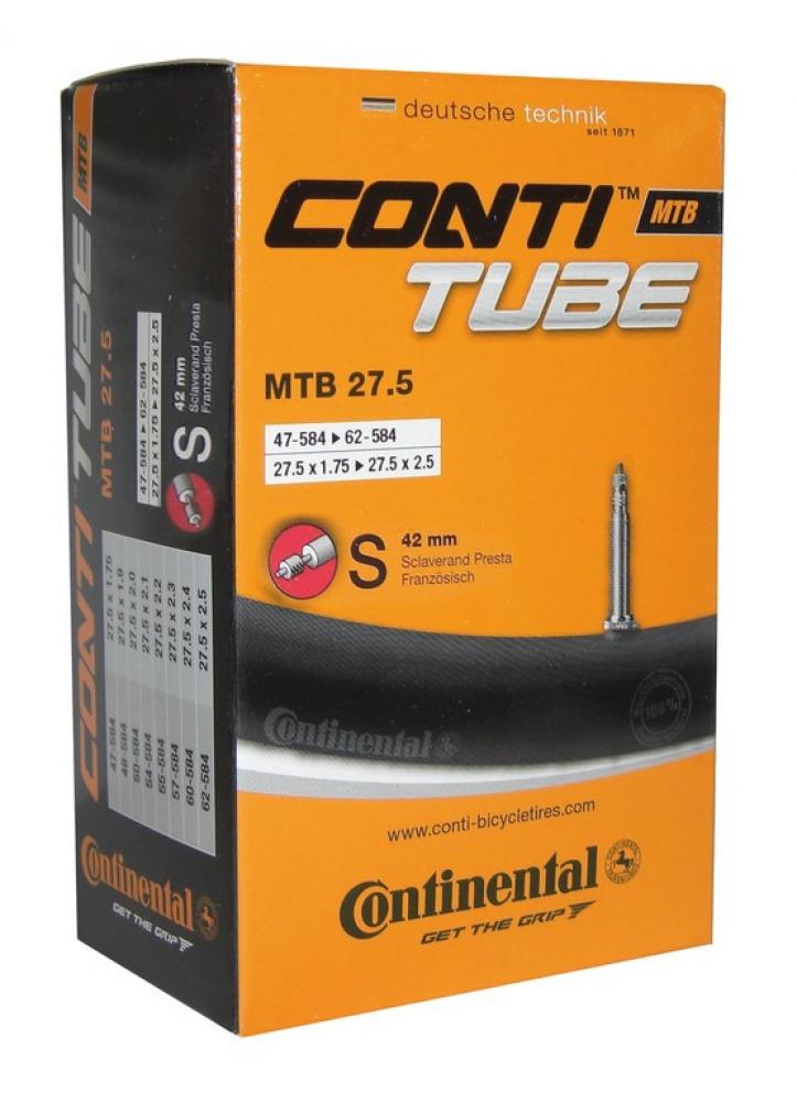 Continental Conti Tube MTB 27.5" Fahrradschlauch, 27.5x1.75-2.5, Sclaverandventil 42mm, langlebig, pannensicher.